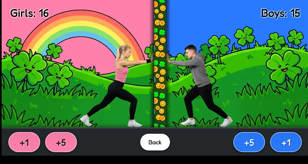 Girls vs Boys Tapping — a live tap battle in the St. Patrick's Day scenario